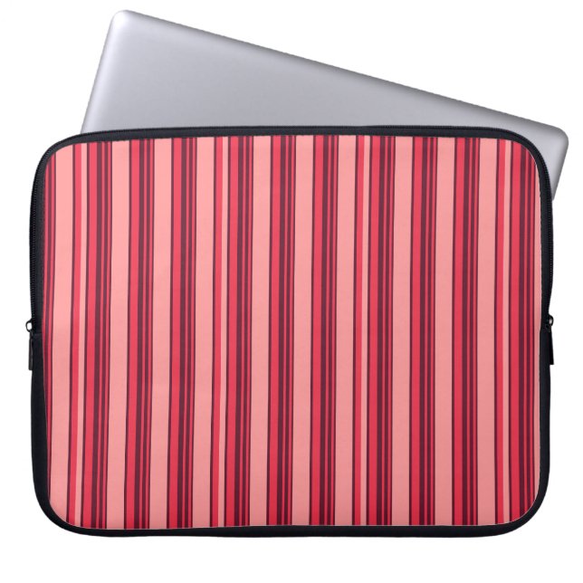 Cute hot pink stripes laptopschutzhülle (Vorderseite)