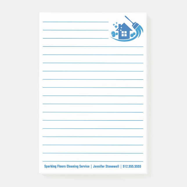Cute House Cleaning Maid Company Custom Lined Post-it Klebezettel (Vorderseite)