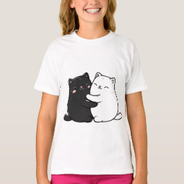 Cute Hugging Cats Teen Girl T-Shirt |Adorable Love