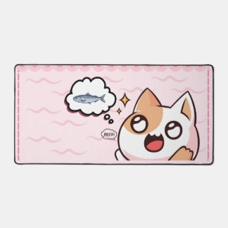 Cute Hungry Cat Desk Mat Schreibtischunterlage