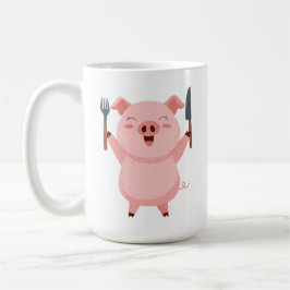 Cute Hungry Piggy Die Cut Sticker Kaffeetasse