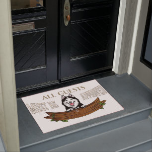 Cute Husky Quotes Rug, Siberian Husky Mat Fußmatte