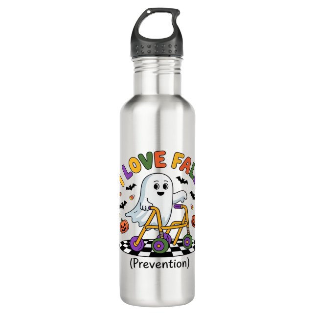 Cute I Love Fall Prevention Physical Therapy Ghost Edelstahlflasche (Vorderseite)