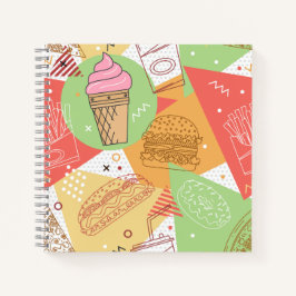 Cute Ice cream Abstract pattern for kids pink Notizbuch