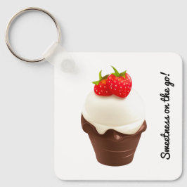 Cute Ice Cream Cone with Heart Schlüsselanhänger