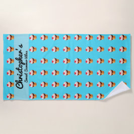 Cute Ice Cream Heart Beach Towel Strandtuch