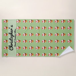 Cute Ice Cream Heart Beach Towel Strandtuch