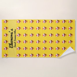 Cute Ice Cream Heart Beach Towel Strandtuch