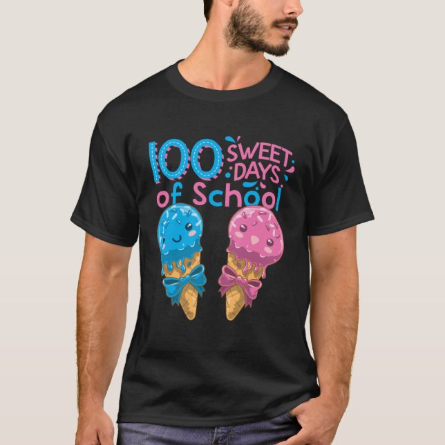 Cute ice creams 100 sweet days from school girls T-Shirt (Vorderseite)