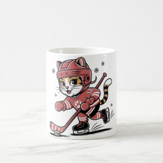 Cute Ice Hockey Cat Player – Fun Sports Cartoon De Kaffeetasse
