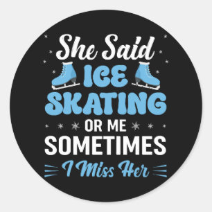 Cute Ice Rink Synchronized is Calling Runder Aufkleber