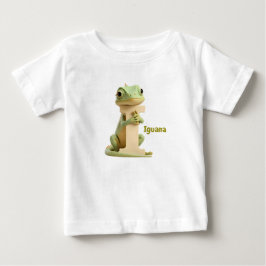 Cute Iguana Letter I Kids T-Shirt | Animal Alphabe