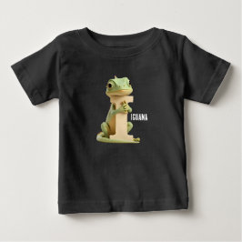 Cute Iguana Letter I Kids T-Shirt | Animal Alphabe