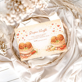 Cute Illustrated Little Meatball Diapper Raffle Begleitkarte