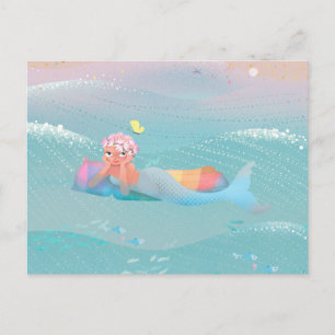Cute illustration of mermaids' day on the Beach Postkarte