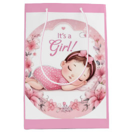 Cute It’s a Girl Baby Announcement Mittlere Geschenktüte