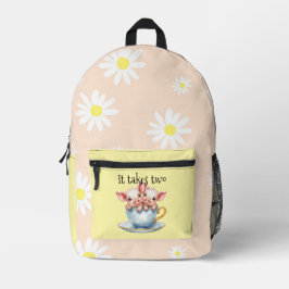 Cute It Takes Two Twin Teacup Piglets Bedruckter Rucksack