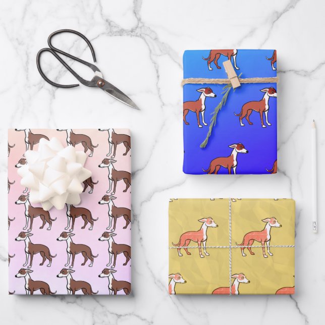 Cute Italian Greyhound Image Geschenkpapier Set (Vorderseite)