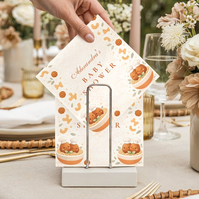 Cute Italian Little Meatball Baby Shower Serviette (Von Creator hochgeladen)