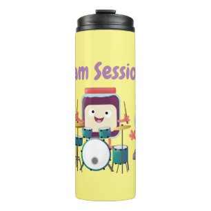 Cute Jamsession Cartoonmusiker Humor Thermosbecher