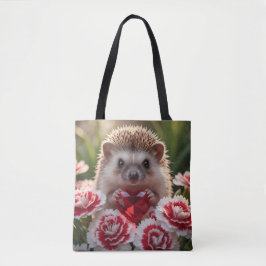 Cute January Hedgehog with Garnet Heart