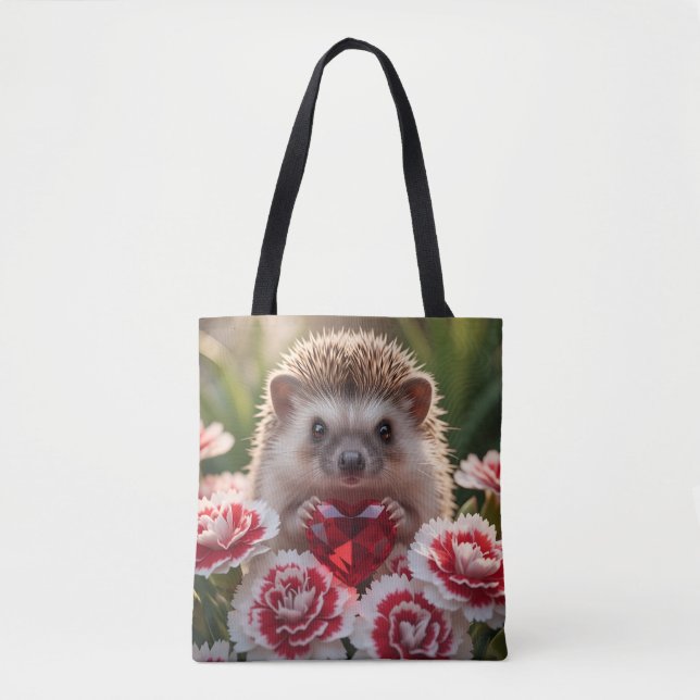 Cute January Hedgehog with Garnet Heart (Vorderseite)