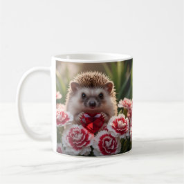 Cute January Hedgehog with Garnet Heart Kaffeetasse