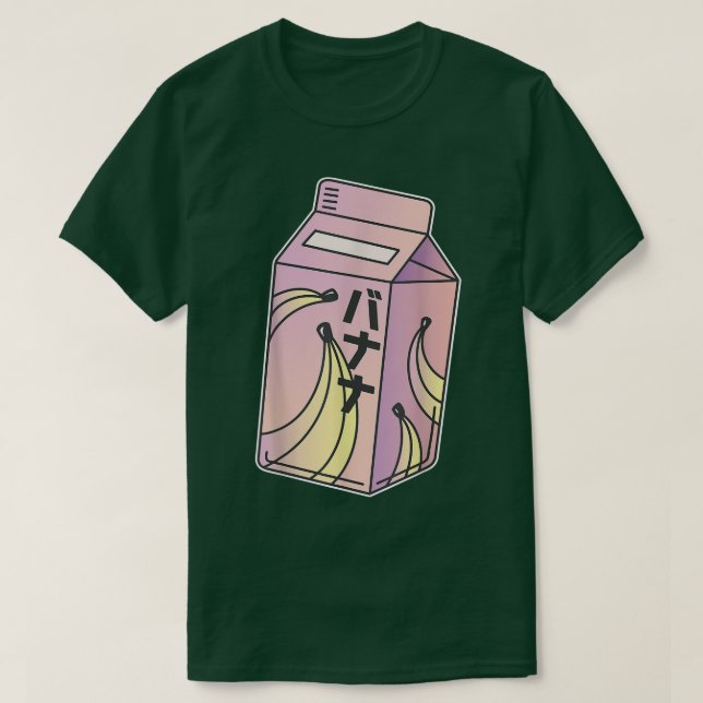 Cute Japanese Banana Milk Drink Kawaii Manga Anime T-Shirt (Design vorne)