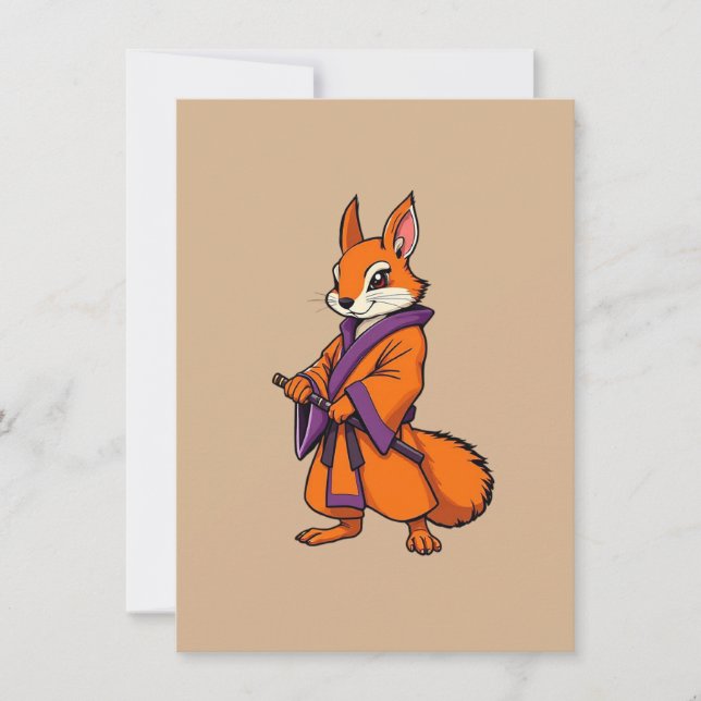 Cute Japanese Samurai Squirrel Dankeskarte (Vorderseite)