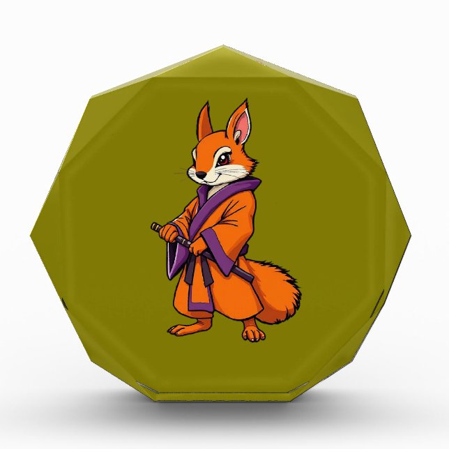 Cute Japanese Samurai Squirrel Fotoblock (Vorderseite)