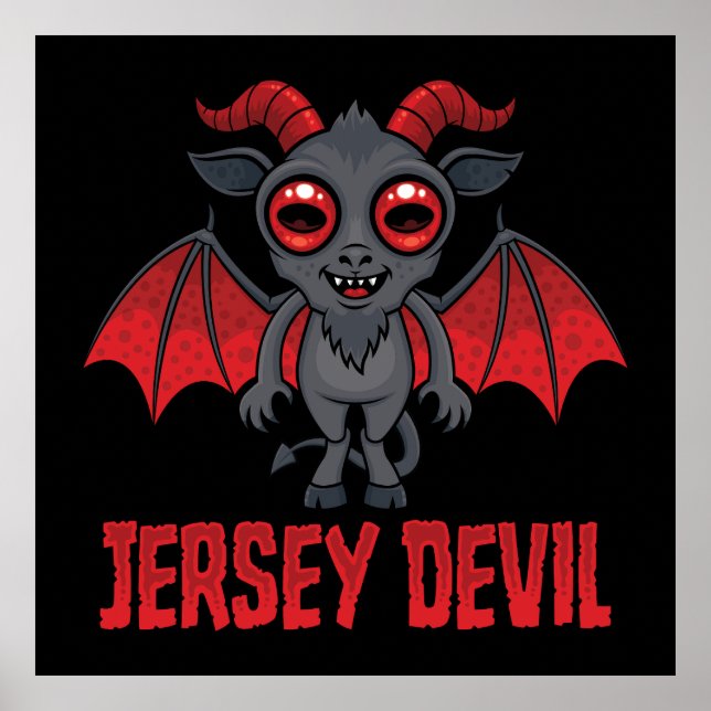 Cute Jersey Devil of the Pine Barrens Poster (Vorne)