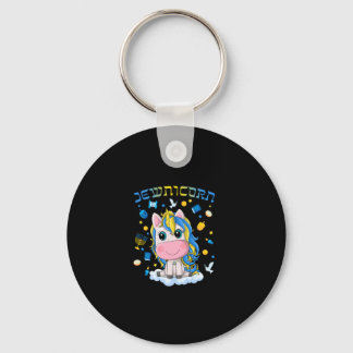 Cute Jewnicorn Jewish Unicorn Menorah Dreidel Happ Schlüsselanhänger