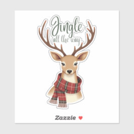 Cute Jingle All The Way Reindeer Sticker