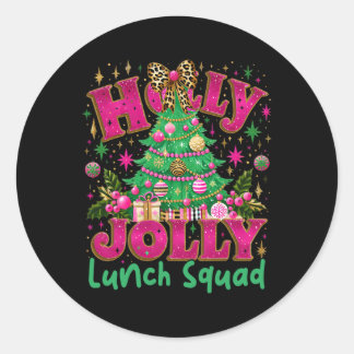 Cute Jolly Lunch Squad Funny Lunch Lady Christmas  Runder Aufkleber