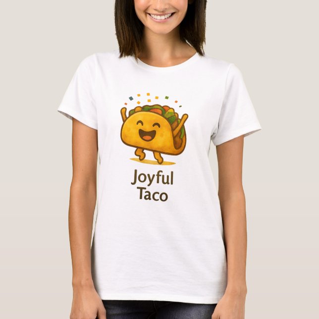 Cute Joyful Taco Women's T-Shirt  Funny Fiesta Tee (Vorderseite)