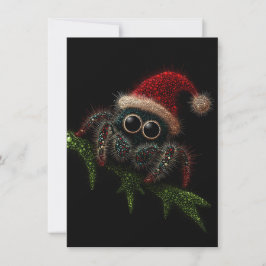 Cute Jumping Spider Christmas Cards Feiertagskarte