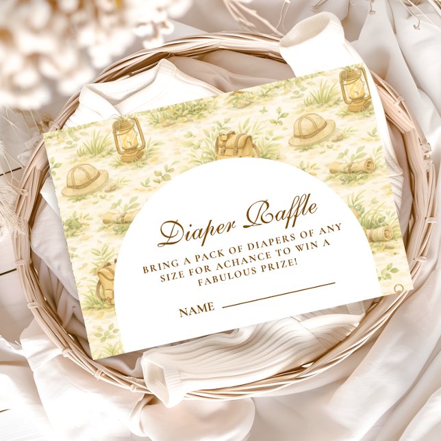 Cute Jungle Safari Diapper Raffle Begleitkarte (Von Creator hochgeladen)