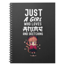 Cute Just A Girl Who Loves Anime Sketching Otaku