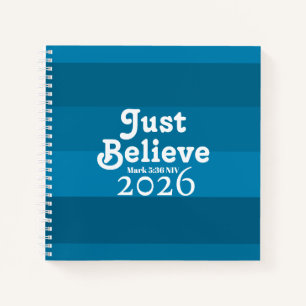Cute Just Believe Faith Shades of Blue 2026 Notizbuch