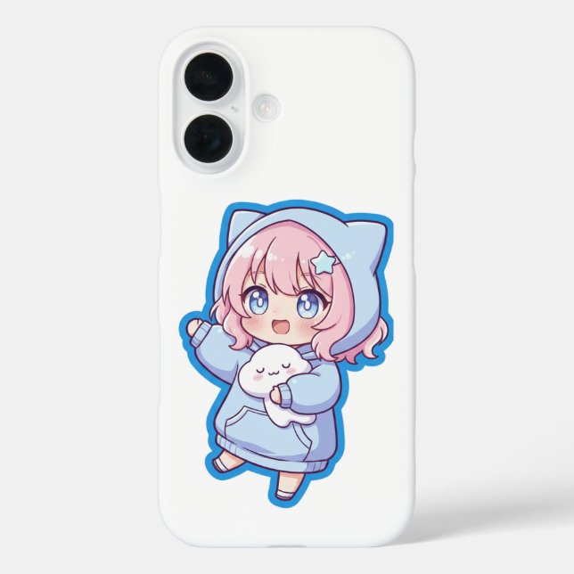 Cute Kawaii Anime Girl Sticker Case-Mate iPhone Hülle (Rückseite)