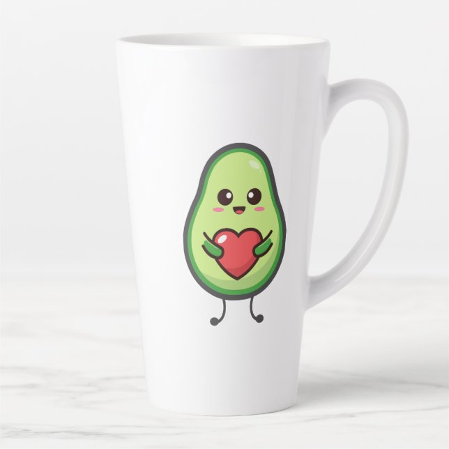Cute Kawaii Avocado Heart Love - Adorable Healthy  Milchtasse (Rechts)