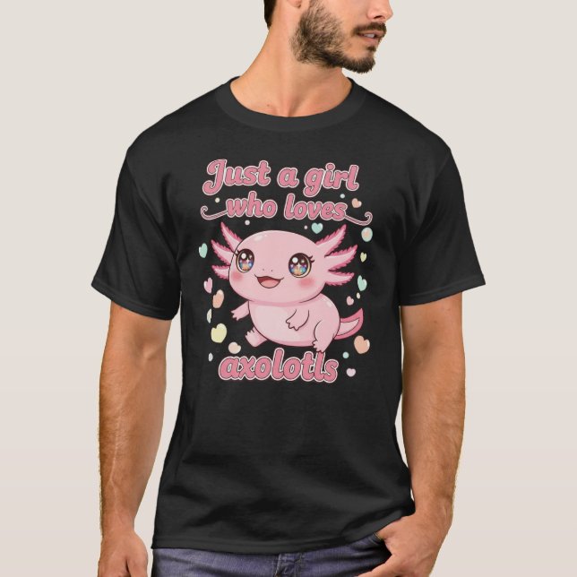 Cute Kawaii Axolotl Girl Design T-Shirt (Vorderseite)