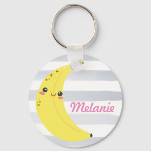 Cute Kawaii Banana Personalised Schlüsselanhänger