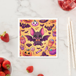 Cute kawaii bat candy halloween serviette