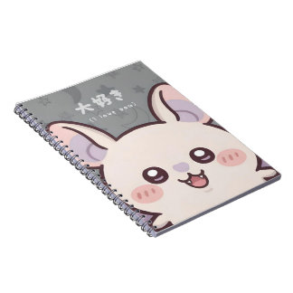 Cute Kawaii Bat Notebook - "Daisuki" (I Love You) Notizblock