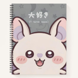 Cute Kawaii Bat Notebook - "Daisuki" (I Love You)  Notizbuch