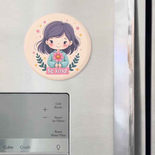 Cute Kawaii "Be Kind" Illustration Magnet (In Situ (Kühlschrank))