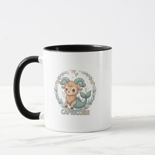 Cute Kawaii Capricorn Zodiac Sign Tasse (Links)