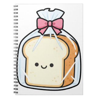 Cute Kawaii Cartoon Illustration of Sliced Bread Notizblock