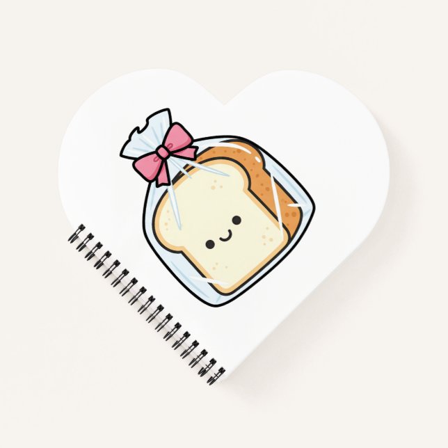 Cute Kawaii Cartoon Illustration of Sliced Bread  Notizbuch (Vorderseite)